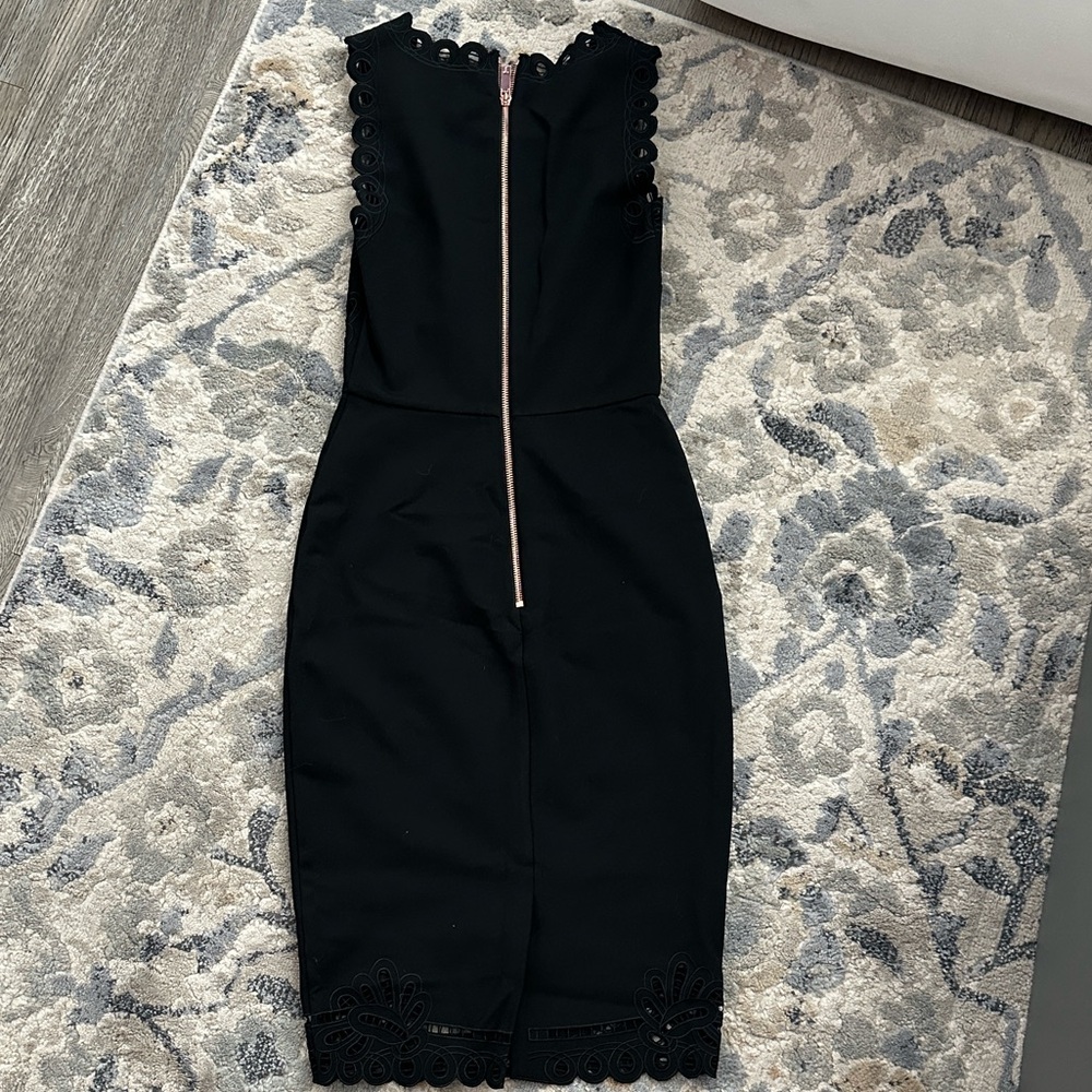 Ted Baker Black Sleeveless Sheath Midi Dress - Picture 2 of 5